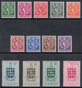 ST. LUCIA 1953-54 Definitives; Scott 157-69, SG 172-84; MNH