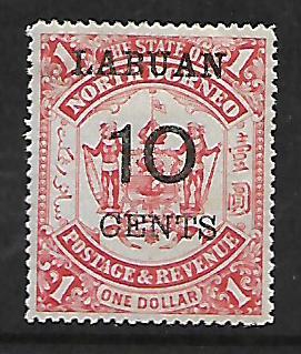 LABUAN 59 MINT HINGED 1895 SURCHARGED STAMP