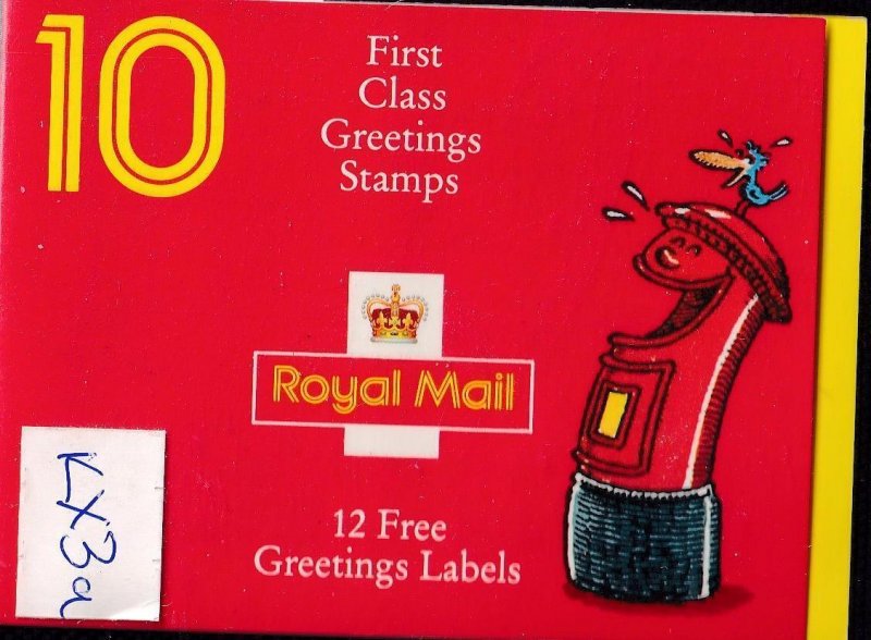 GB KX3- KX3a 1991 Laughing Pillar Box Greetings Barcode Booklet - complete