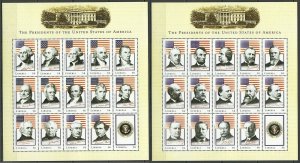 B0828 Liberia Famous People The Presidents Of The Usa 2Sh Mnh Stamps