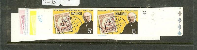 NAURU  (P0508B) ROWLAND HILL PROOFS 3 STAMPS 6 PAIRS EACH ASST COLORS MNH  RARE