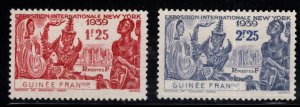 FRENCH GUINEA Scott  164-165 MH* 1939 New York World Expo stamp set