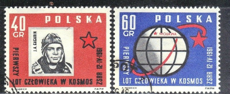 POLAND SC# 974-75 **CTO** 1961  SPACE   SEE SCAN