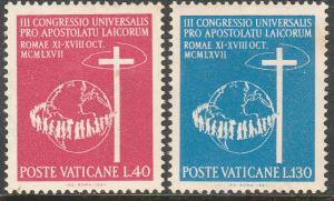 VATICAN 453-454, CONGRESS OF CATHOLIC LAYMEN. MINT, NH. F-VF. (411)