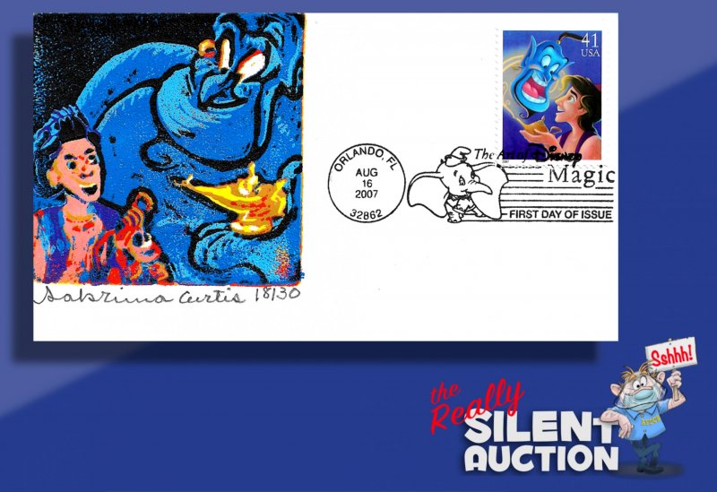 SC 4195 • 2007 Art of Disney/Magic FDC  Aladdin single  Sabrina Curtis