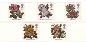 Great Britain Sc 1382-6 1991 Roses stamp set mint NH