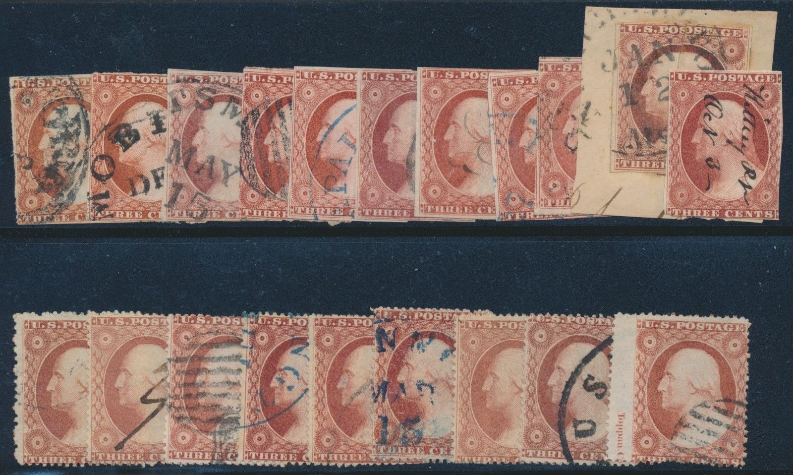 10, 11, 26 3¢ 18511857 Selection of Stamps & Varieties Br5298 United States, General Issue