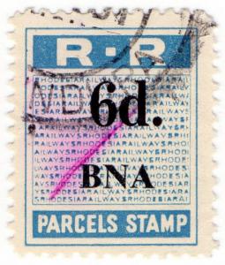 (I.B) Rhodesia Railways : Parcels Stamp 6d (Bindura)