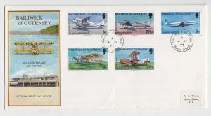 Guernsey 1973 Aviation set 5, on FDC 'Herm Island Pmk'