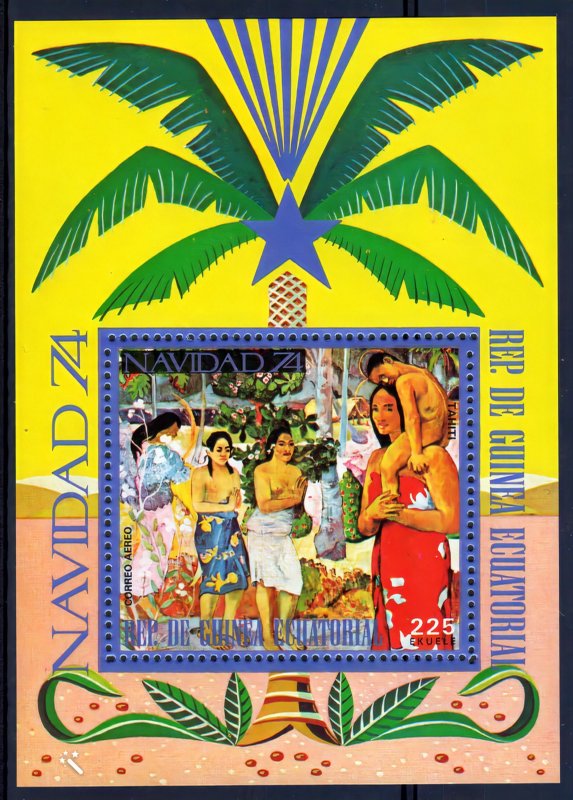 Equatorial Guinea 1974 Mi#B.132 GAUGUIN FAMOUS PAINTINGS Souvenir Sheet (1) MNH