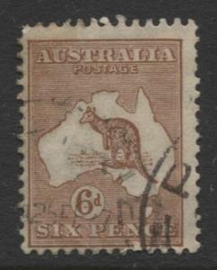 Australia - Scott 49 - Kangaroo -1915 - FU - Wmk 10 - 6d Stamp1