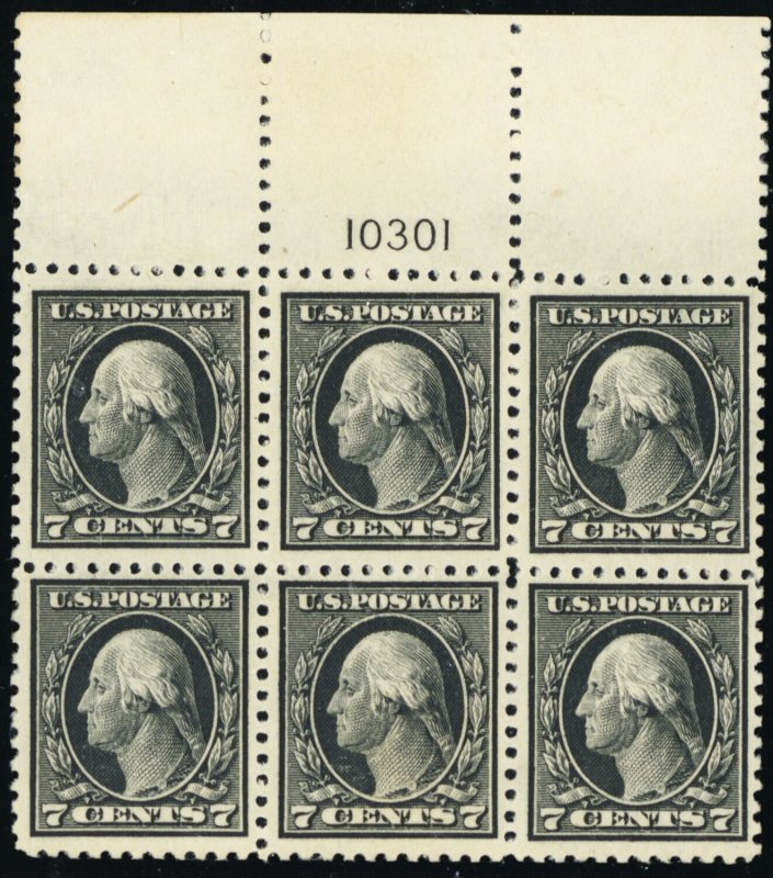 507, Mint VF NH Wide Top Plate Block of Six * Stuart Katz