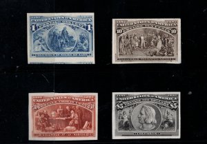 USA #230P3 / #245P3 Very Fine Quarter Of Plate Proofs On India Paper