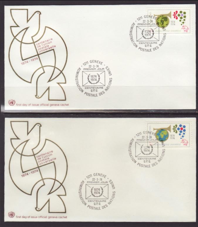 UN Geneva 39-40 UPU Geneva S/2 U/A FDC