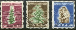 ITALY # 544 - 546 F-VF Used Set - EUROPEAN TOBACCO CONFERENCE - S5687