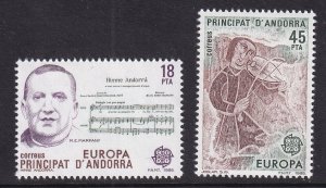 Andorra Spanish   #167-168  MNH  1985 europa composer musician