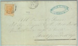 89514 - REGNO - STORIA POSTALE - Annullo NUMERALE su BUSTA - Fossombrone PESARO