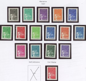 France #2589-2603/2605 Mint (NH) Single (Complete Set)