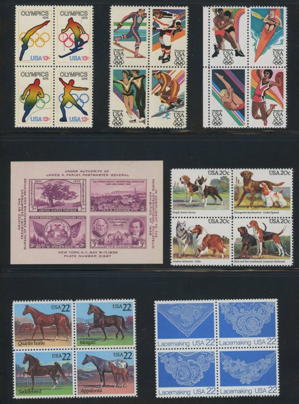 USA Mint Setenant Collection - 45 different items - mostly never hinged