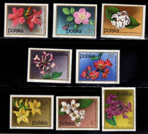 Poland Scott 1935-1942  MH*  flowering shrub stamp set