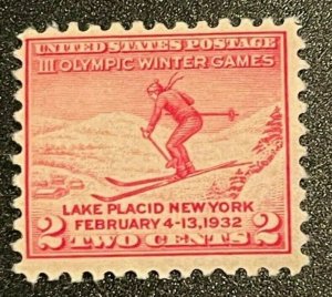Scott#: 716 - III Olympic Winter Game Single 1932 2c MNHOG - Lot 29