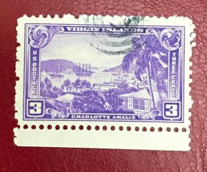 1937 US Sc 802 used 3c Charlotte Amalie Cv.25 Lot 7550