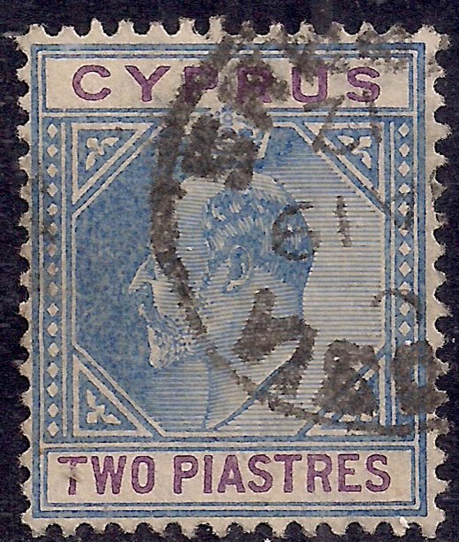Cyprus 1904 - 10 KEV11 2pi Blue & Purple used SG 65 ( D995 )