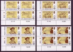 Guernsey Discovery of America by Columbus Corner Blocks SG#556-559
