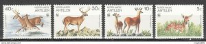 1992 Netherlands Antilles Wwf Animals Fauna Deers #739-42 ** Tk014