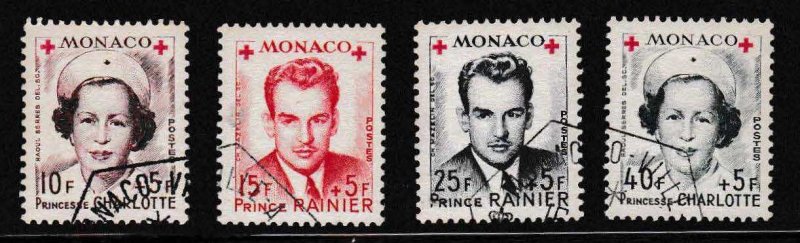 Monaco 1949 Scott B96-B99 Red Cross Semi-Postal  Complete (4)  XF/USED/(O)