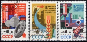 Russia; 1964: Sc. # 2872-2874: Used Cpl. Set