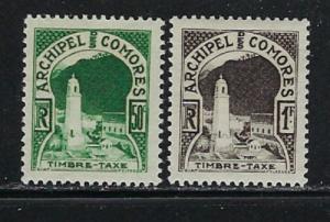 Comoro Is J1-2 Hinged 1950 Postage Dues