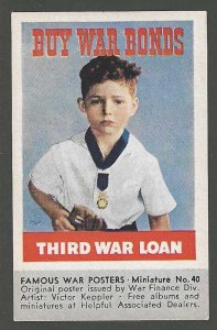 Buy War Bonds - Third War Loan, World War II Poster Stamp