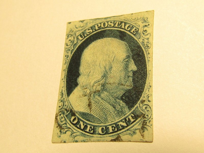 US Stamps Scott #7, Used, SCV $150.00 for: A Relief from PLATE 2, w/Certificate,