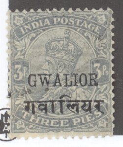 India- Convention States, Gwallior, Scott #51, Used