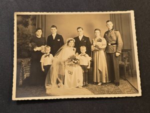 WEHRMACHT SOLDIERS WEDDING BRIDE POSTCARD WW2 German Military War Photo RPPC