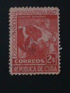 ​CUBA-1947-SC#405 NATIONAL LIVESTOCK EXPOSITION CTO-77 YEARS OLD FANCY CANCEL