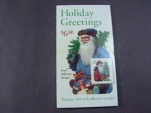 U.S.# 3541-3544- BK286-MNH--COMBO BOOKLET OF 20--HOLIDAY GREETINGS---2001