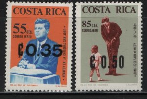 COSTA RICA, C429-430  MINT HINGED,  KENNEDY