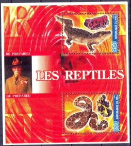 Mali 2005 Reptiles Snakes Crocodiles Minerals Scouting Scouts (II) Sheet MNH