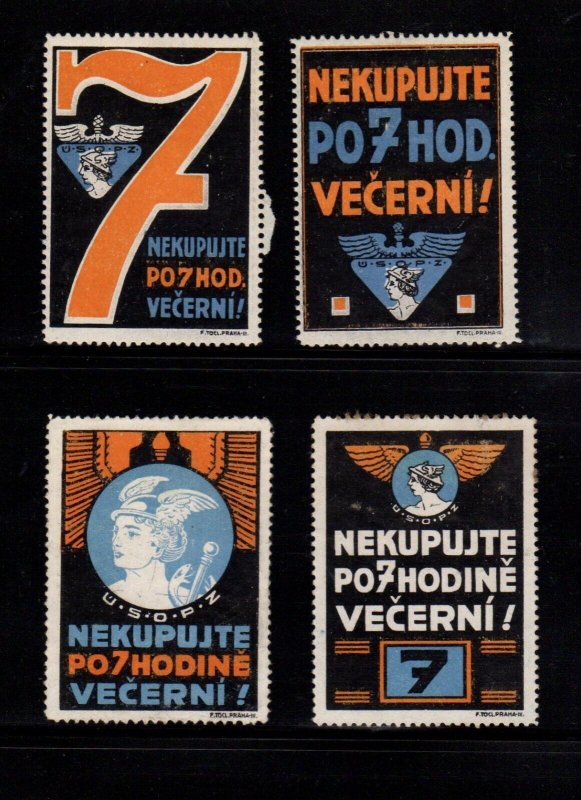 Czech Advertising Stamps - Do Not Eat Out for Dinner After 7 pm