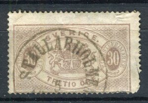 SWEDEN; 1890s classic Official issue fine used 30ore value, fair Postmark