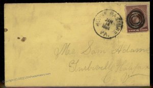 Virginia 1884 Horse Pasture VA USA DPO Helbock R5 Cover Turbeville 92248