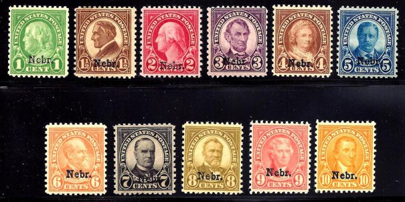 669-679 M,OG,LH.. Nebraska Overprints.. SCV $276.25.. XF