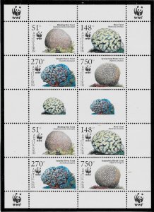 NETHERLANDS ANTILLES SC 1071 NH MINISHEET of 2005 - WWF - SEA LIFE - CORALS