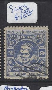 INDIAN NATIVE STATE COCHIN  (P3012B) SG 89   VFU