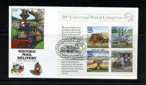 U.S. #2434-2437 (U006) Collins Hand Painted FDC 20th UPU Congress, VF cond