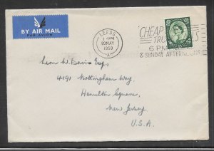 Just Fun Cover Great Britain #368 ? Leeds MAY/20/1959 Air Mail Cover  (my2795)