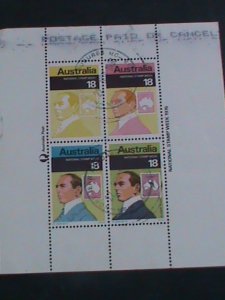 AUSTRALIA-1976-SC#648 NATIONAL STAMP WEEK-HOW A STAMP IS BORN- RARE USED S/S