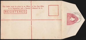 VICTORIA Registered Envelope: 1901 QV Shield 3d red, size b. Stieg C9b.